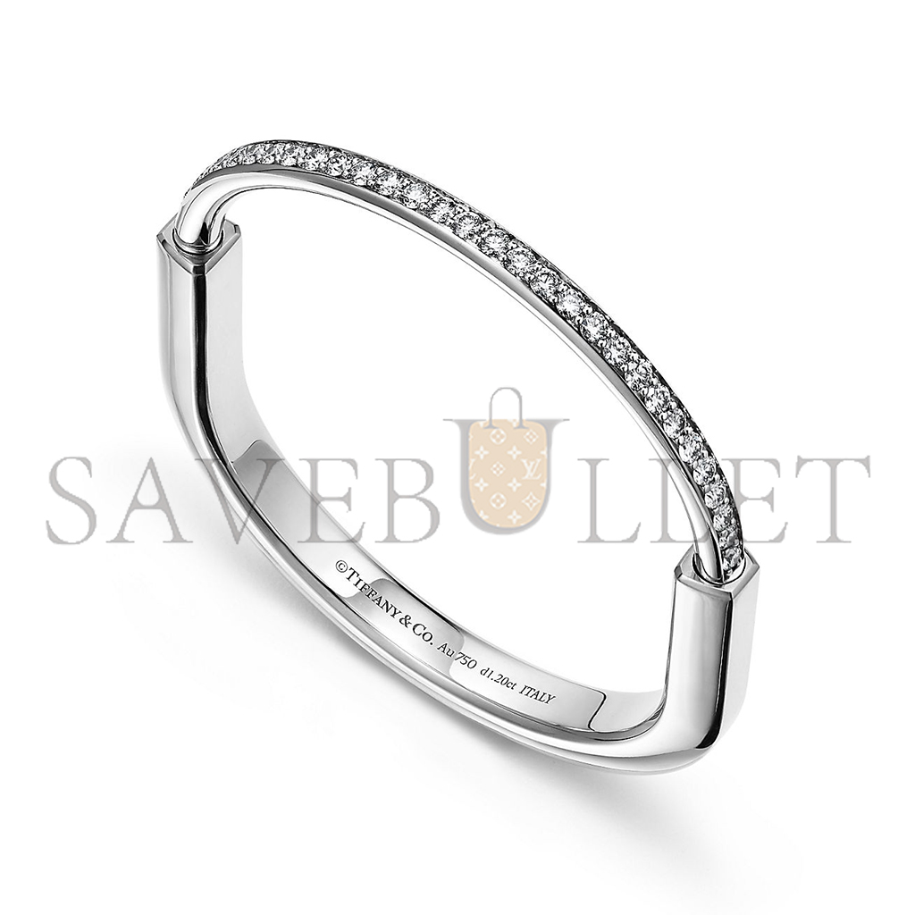 TIFFANY LOCK BANGLE IN WHITE GOLD WITH HALF PAVÉ DIAMONDS 70425300 TIFFANY LOCK BANGLE IN WHITE GOLD WITH HALF PAVÉ DIAMONDS 70425300